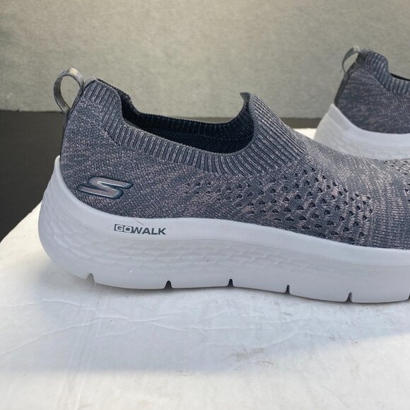 Skechers GO WALK Flex Knit Dark Gray Comfort Running Shoes Womens Size 10 - Picture 7 of 12